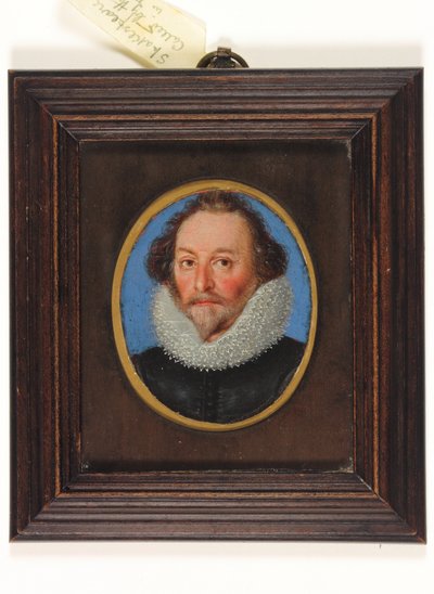 William Shakespeare adında bir bey (parşömen üzerine suluboya) by School English