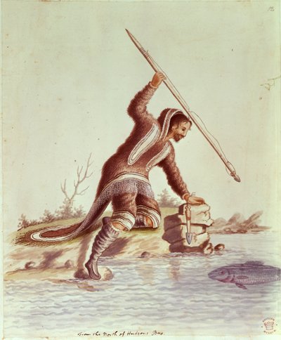 5253 fol.12 Inuit zıpkınlı balık ekleyin (renkli taş) by School English