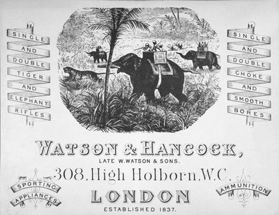 Watson & Hancock silah ustaları için reklam, c.1900 (lito) by School English