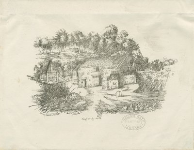 Biddulph - Knypersley Mill: litografi (vinyetli), [c 1826] (baskı) by School English