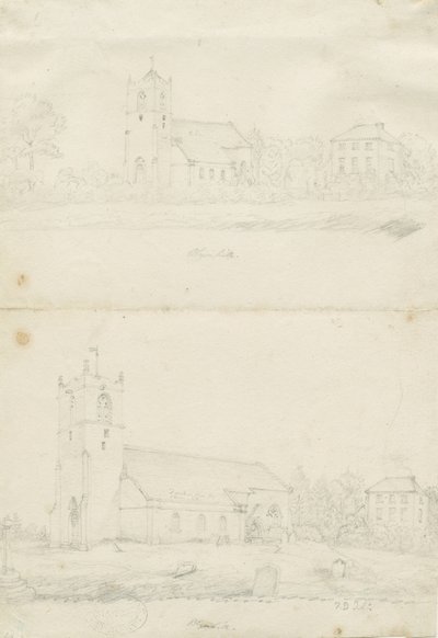 Blymhill Kilisesi: karakalem çizimler, nd [1797] (çizim) by School English