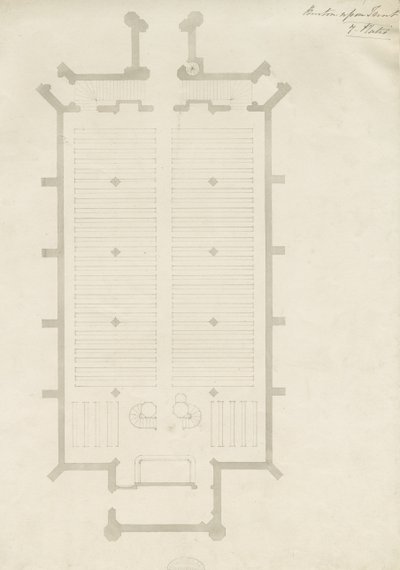 Burton-upon-Trent - Holy Trinity Kilisesi: çizim, nd [?1820s] (çizim) by School English