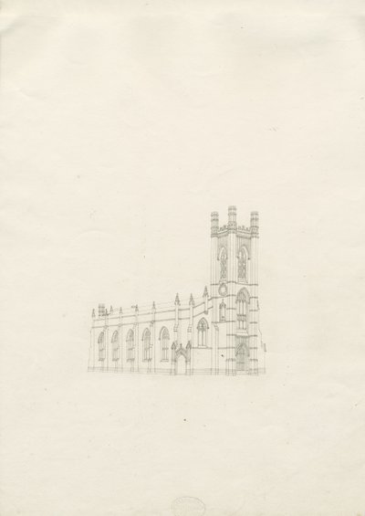 Burton-upon-Trent - Holy Trinity Kilisesi: çizim, nd [?1820s] (çizim) by School English