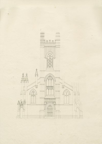 Burton-upon-Trent - Holy Trinity Kilisesi: çizim, nd [?1820s] (çizim) by School English