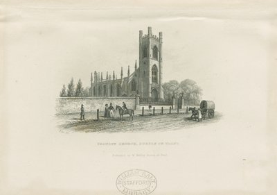 Burton-upon-Trent - Holy Trinity Kilisesi: çelik gravür ve [19. yüzyıl] (baskı) by School English