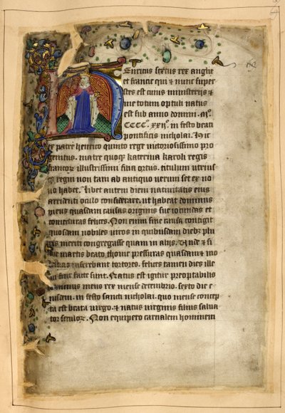 Cotton Tiberius A. VIII, f.67 Henry VI'nın tarihi baş harfi (parşömen) by School English