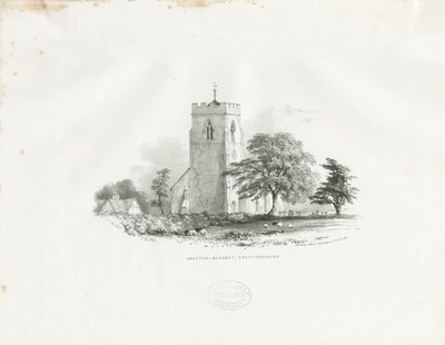 Drayton Bassett Kilisesi: litografi (vinyetli), nd [c 1825-30] (baskı) by School English