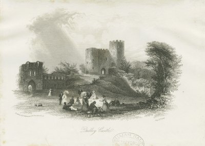 Dudley Castle - The Keep: çelik oyma (vinyetli), nd [c 1841] (baskı) by School English