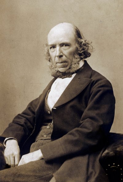 Herbert Spencer, c. 1890 (s/b fotoğraf) by School English