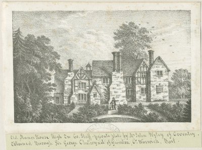 High Onn - Old Manor House: litografi ve [?19th Century] (baskı) by School English