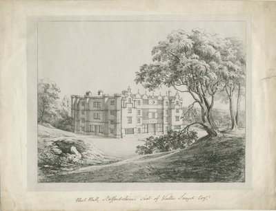 Keele Hall: litografi ve [?18. yüzyıl] (baskı) by School English