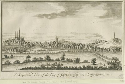 ಲಿಚ್ಫೀಲ್ಡ್ - ಸೌತ್ ವೆಸ್ಟ್ ವ್ಯೂ: ಕೆತ್ತನೆ, nd [1771] (ಮುದ್ರಣ) turk by School English