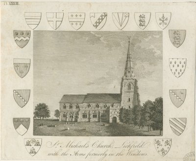 Lichfield - St. Michael Kilisesi: gravür ve [?18. yüzyılın sonları] (baskı) by School English