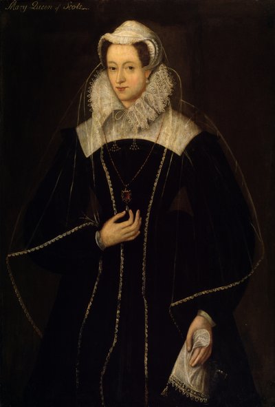 Mary (1542-87) İskoç Kraliçesi (panel üzerine yağlıboya) by School English