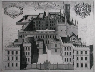 New College, Oxford (gravür) by School English