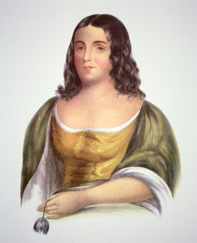 Pocahontas (c.1595-1617) (renkli taş) by School English