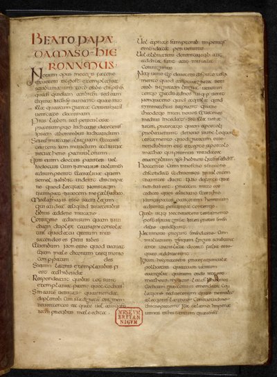 Kraliyet MS Q E VI f.2r İncil