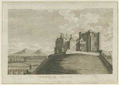 Tamworth Kalesi: gravür, nd [c 1788] (baskı) by School English