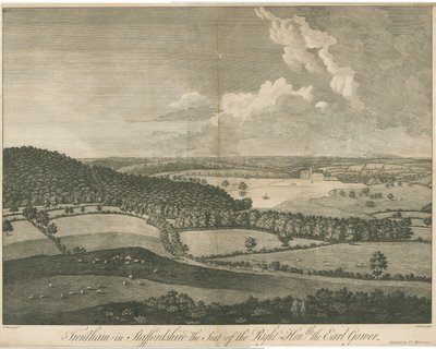 Trentham Hall: gravür, nd [c 1751] (baskı) by School English