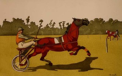 Bir Yarış Arabası Çeken Paça Pony (poshhoir baskı) by School English
