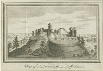 Tutbury Kalesi - Doğu Görünümü: gravür, nd [1731] (baskı) by School English