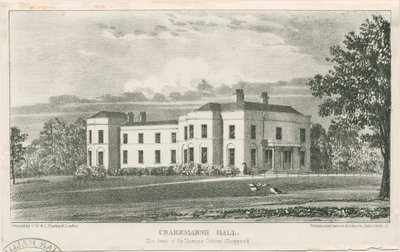 Uttoxeter - Crakemarsh Hall: litografi, nd [c 1839] (baskı) by School English