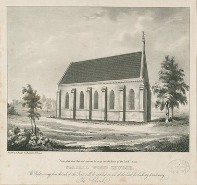 Walsall Wood Kilisesi: litografi ve [?19. yüzyıl] (baskı) by School English