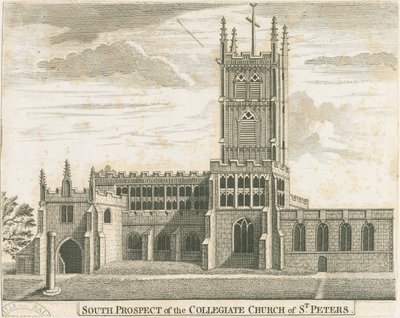 Wolverhampton - Aziz Petrus Kilisesi: bakır levha gravür, nd [c 1750] (baskı) by School English