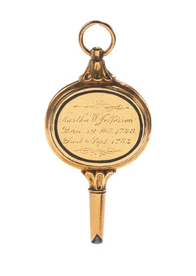 Memento mori kazınmış saat anahtarı, Martha Wayles Jefferson