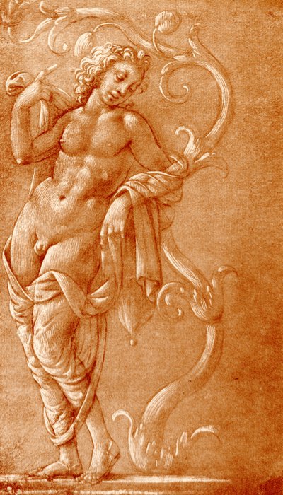 Bir asma yaslanmış genç adam by School Florentine