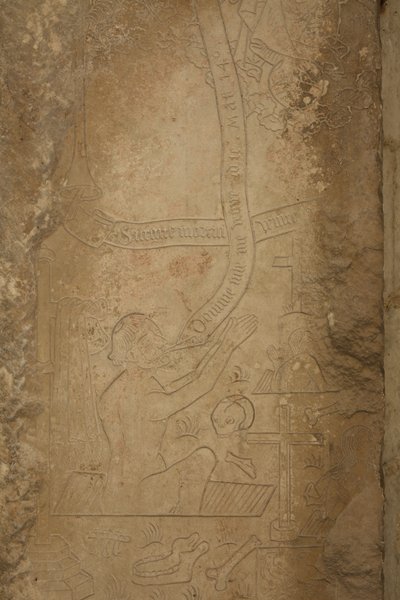 Bir manastır kabartmasının detayı (taş) by School French