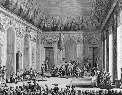 Fransız Devrimi: Yürütme Kurulunun Duruşması, Yürütme Gücüyle Görevlendirilen Siyasi Rejim, 30 Brumaire An IV (21 Kasım 1795). Paris, Devrim Tarihi Enstitüsü Kütüphanesi by School French