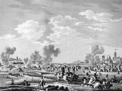 Fransız devrimi ve karşı-devrimci güçlerin gelişi: Fransız devrimcilerinin 6 Kasım 1792'de Belçika'daki Avusturya ordusuna karşı Jemmapes'teki zaferi. Paris, Devrim Tarihi Enstitüsü Kütüphanesi by School French