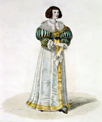 Louise de La Fayette, diğer adıyla Madame de Lafayette (renkli gravür) by School French