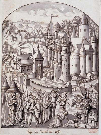 1375 yılında Derval (Brittany) Kuşatması. by School French