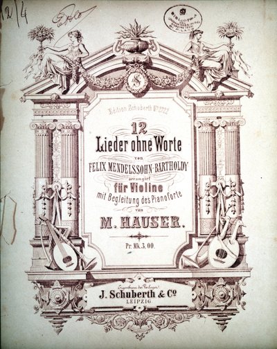 12 Sözsüz Lieder, piyano eşliğinde, Felix Mendelssohn (lito) by School German
