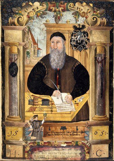 Ekle 15217 fol.1 Portresi Jerome Coeler the Elder (d.1573) Coeler Ailesi, Nürnberg