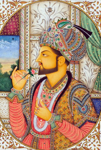 Minyatür Resim Babür İmparatoru Şah Cihan Hindistan Asya by School Indian