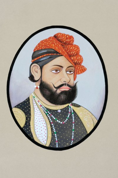 Maharaja Jaswant Singh#39;in Minyatür Tablosu by School Indian