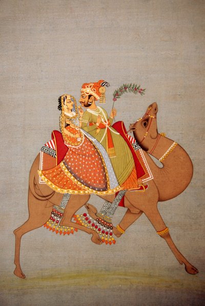 Kağıt Üzerine Minyatür Resim, Dhala Maru, Rajasthan, Hindistan by School Indian