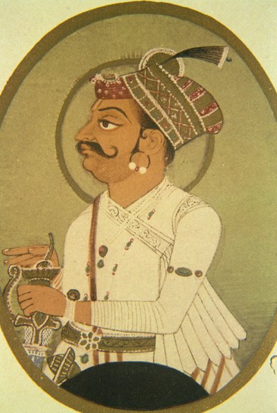 Rao Bikhaji Hükümdarının Tablosu, Bikaner, Rajasthan, Hindistan by School Indian