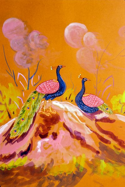 Tavus Kuşu Çifti, Jaipur Okulu, Rajasthan, Hindistan by School Indian