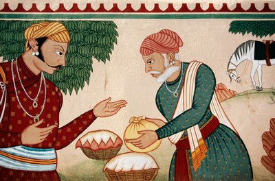 Pazarlık Duvar Resmi, Jaipur, Rajasthan, Hindistan by School Indian