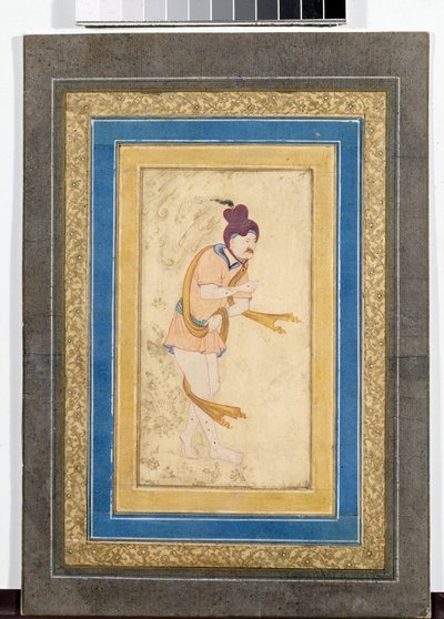 İranlı bir usta Dervişin portresi - Karton üzerine boyanmış minyatür, suluboya, guaj ve altın (14.8x7.9 cm), 17. yüzyılın başları - Devlet İnziva Yeri, Saint Petersburg (Rusya) by School Iranian