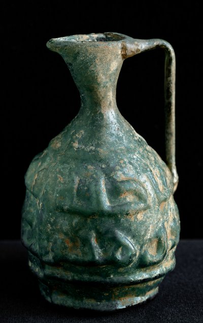 Yazılı küçük cam amfora. 9-10. yüzyıl Irak
