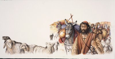 İbrahim Ur şehrini terk eder (renkli taş) by School Italian