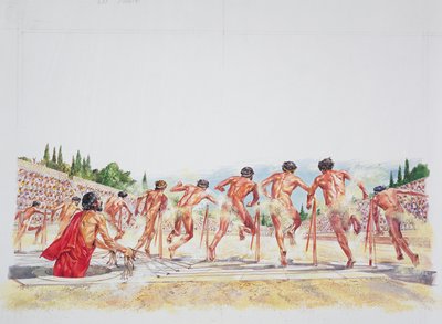 Antik Atina - Stadyumun yeniden inşası (renkli taş) by School Italian