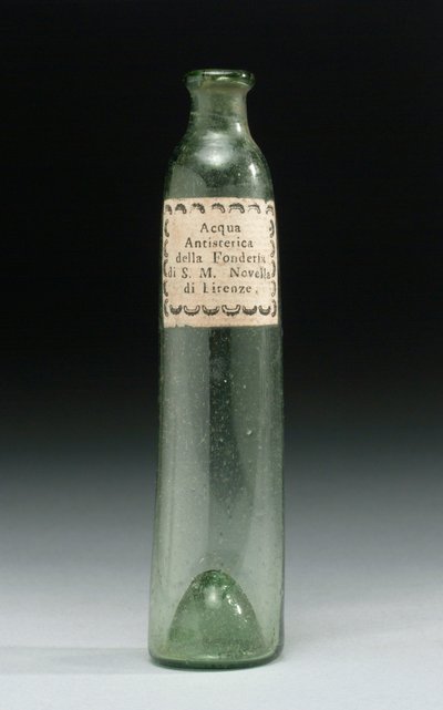 Histeri önleyici su içeren şişe, Majesteleri, Officina Profumo, Farmaceutica di Santa Maria Novella, Floransa, c.1850-1920