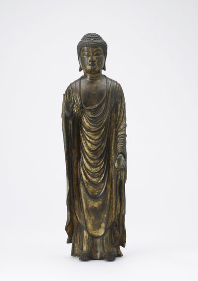 Amitabha Buddha (Amida) Sonsuz Işık Budası, Kamakura dönemi (altın yaldızlı bronz) by Japanese School