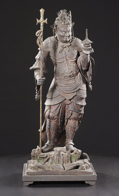 Bishamonten, Kamakura Dönemi (ahşap, metal, altın varak ve pigment) by Japanese School